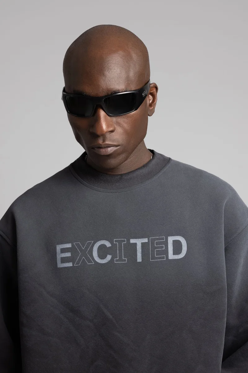 Catch Excited Printed Washable Sweatshirt