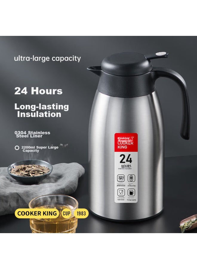 COOKER KING Chuidahuang Insulated Pot, 304 Stainless Steel, Large Capacity For Home Use, Water Kettle, Tea Pot, Non-slip Bottom, Warm Water Pot, 2.2l - Image 1