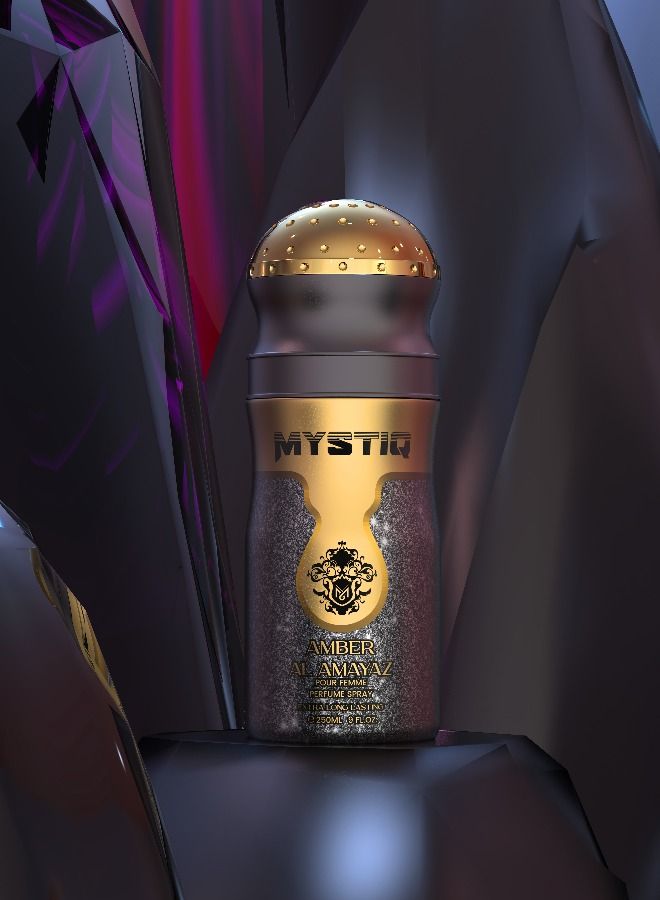 MYSTIQ AMBER AL AMAYAZ 250ML BODY PERFUME SPRAY - Image 2