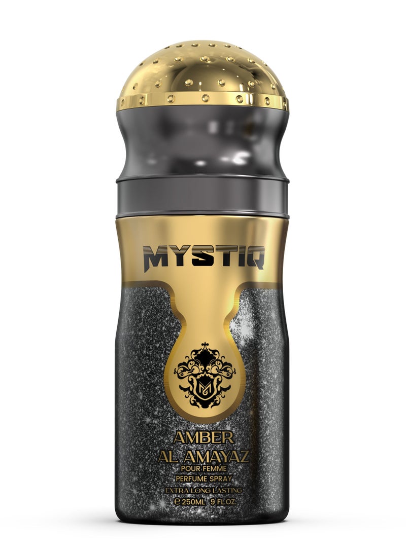 MYSTIQ AMBER AL AMAYAZ 250ML BODY PERFUME SPRAY - Image 1