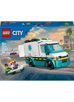 LEGO City Emergency Ambulance Toy with 2 Minifigures - Educational Learning Toys for 5+ Year Old Boys & Girls - Gift Ideas for Birthdays & Holidays - 60451 (184 pieces)  - Image 2