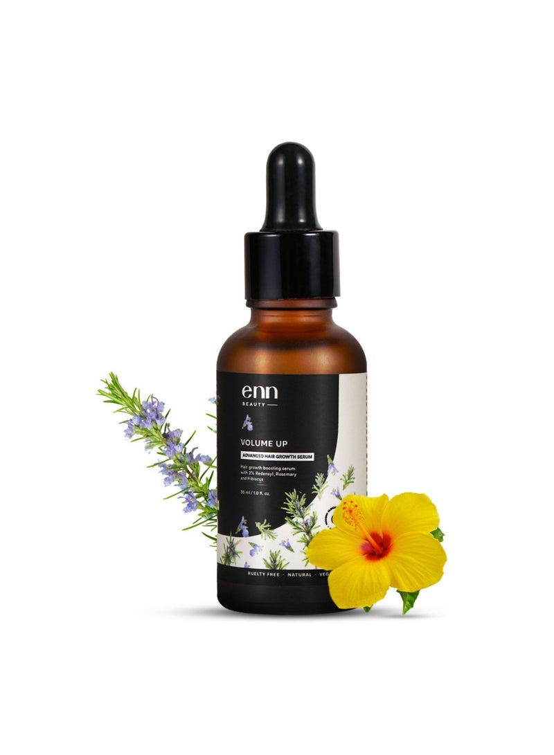 Enn Volume Up Advanced Hair Growth Serum 30ml Enriched with Redensyl and Hibiscus for Hair Fall Control for Thicker and Healthier Strands - Image 2