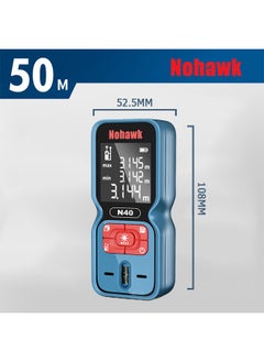 Nohawk Laser Distance Meter with LCD Display, 50M/165ft Mini Digital Rangefinder, High Accuracy Range Finder Professional (Blue)  - Image 2