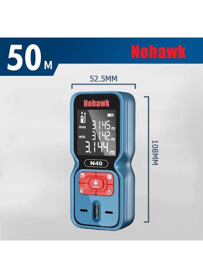 Nohawk - Laser Distance Meter with LCD Display, 50M/165ft Mini Digital Rangefinder, High Accuracy Range Finder Professional (Blue) - Image 1