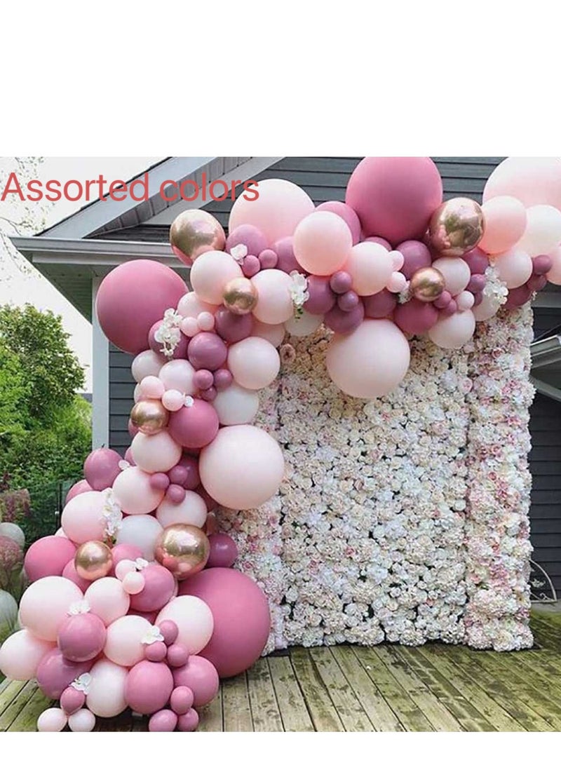 Vintage Pink Balloon Arch Garland Kit, Retro Pink Wedding Birthday Party Decoration Balloon Set with Gold Confetti Latex Balloon and Balloon Chain Tying Tool for Baby Shower Wedding Party Decor - Image 5