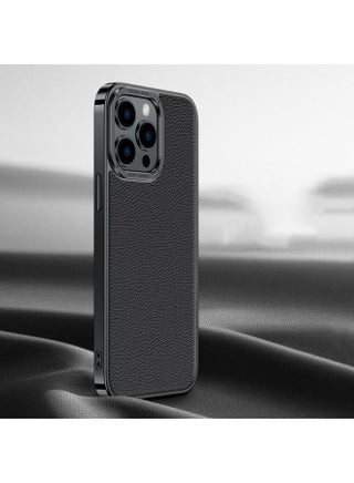 Case Cover For iPhone 12 Pro Max Litchi Texture Genuine Leather Phone Case Black - pzsku/Z9118E8A1237CD8ECED51Z/45/_/1712359788/fef3877f-45f1-498c-bc64-706b8f649bb4
