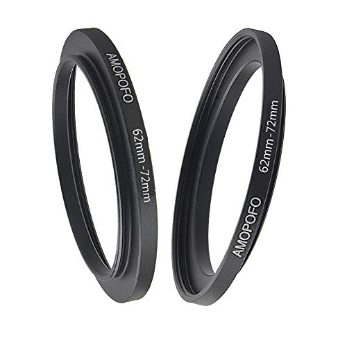 Amopofo 62mm to 72mm Step Up Ring Filter Adapter for UV,ND,CPL,Metal Step Up Ring, Compatible with All 62mm Camera Lenses & 72mm Accessories - Image 2