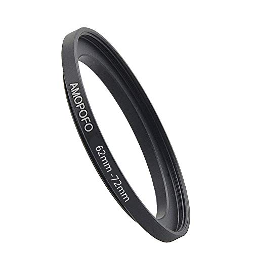 Amopofo 62mm to 72mm Step Up Ring Filter Adapter for UV,ND,CPL,Metal Step Up Ring, Compatible with All 62mm Camera Lenses & 72mm Accessories - Image 3