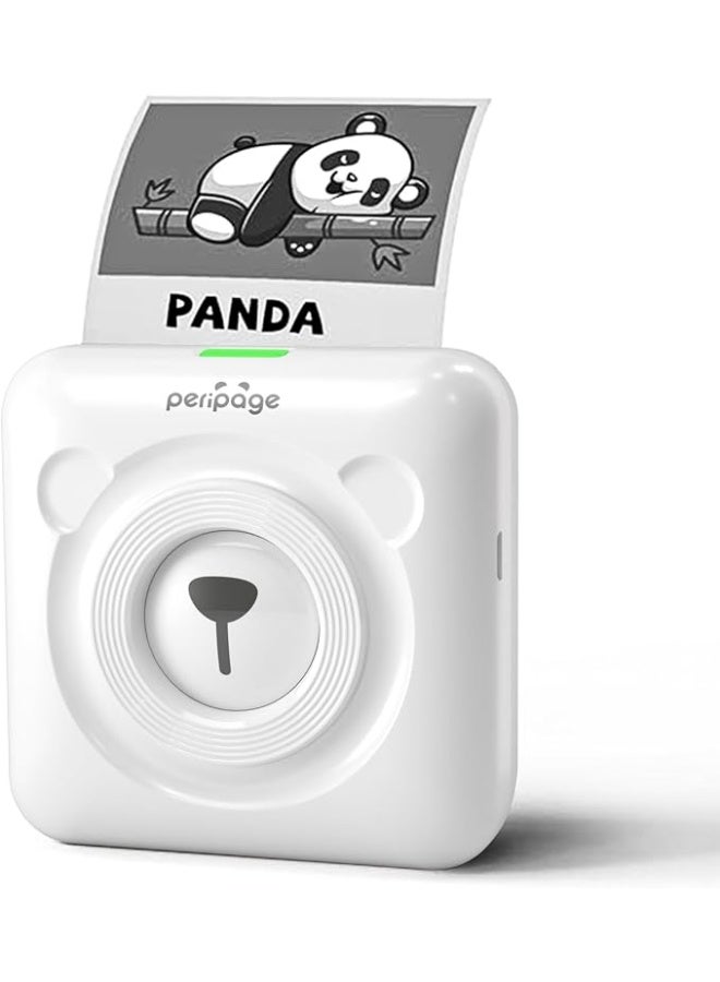 PeriPage A6 Mini Printer, Portable Thermal Printer, Mini Sticker Printer, Bluetooth Connected Phone, Compatible with iOS and Android, Printable Labels, Receipts, Notes, Photos (White) - Image 1