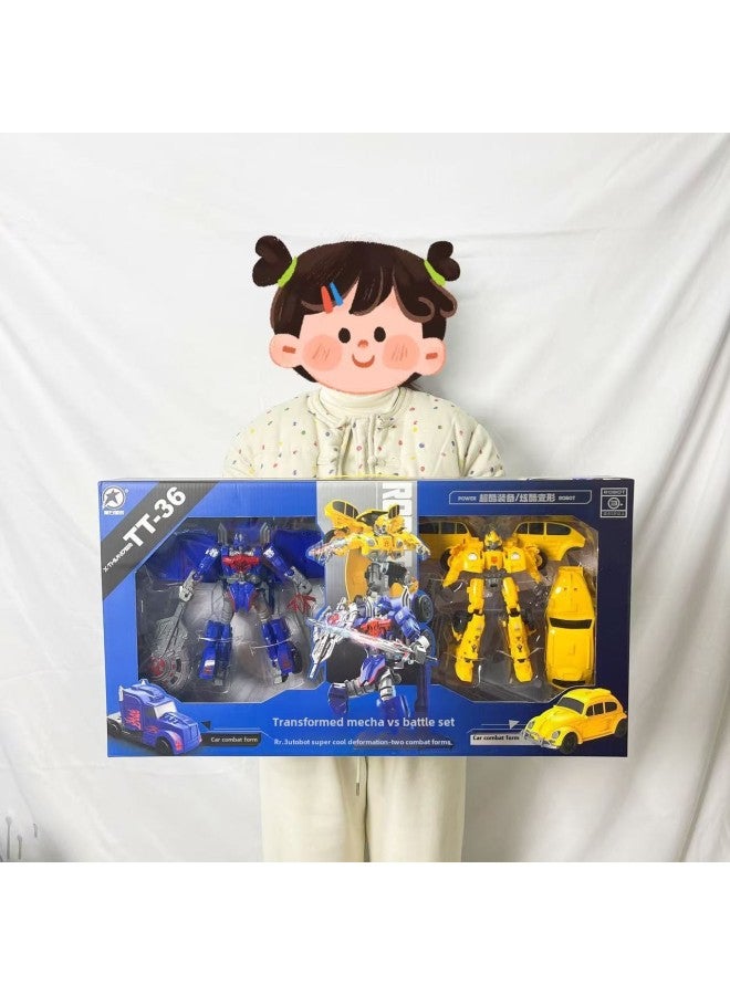 Children's Toy Transformation Robot King Kong Suit Interest Training Class Institution Gift Ring Toy Night Market Wholesale-Color:TT-12B Huang Feng  - Image 3