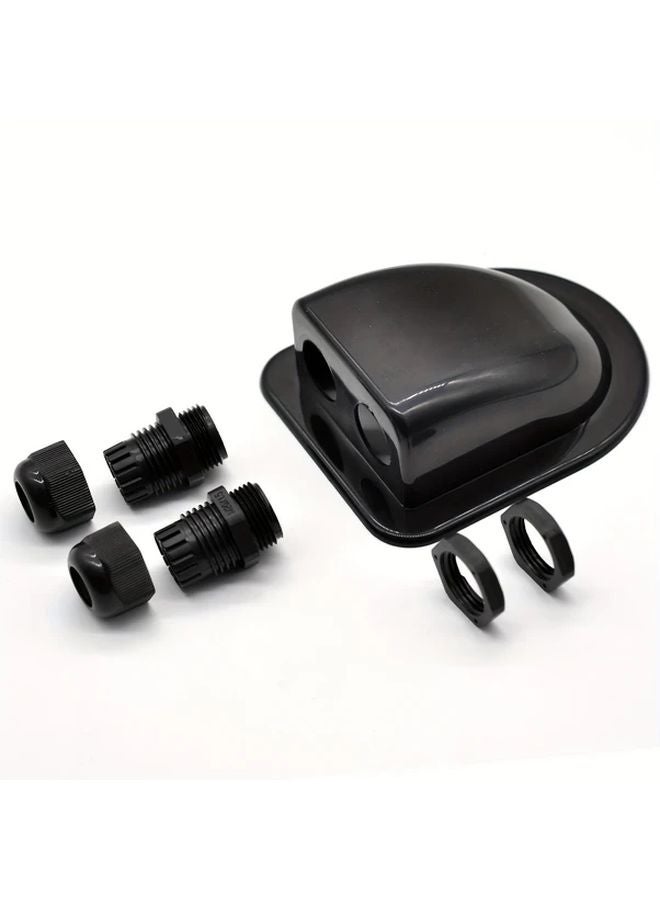 Double Hole Black Solar Cable Gland Box For RV Campervan Boat Van 14AWG To 10AWG - Image 4