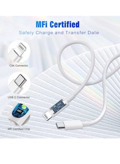 ESCASE 2 Pack Apple iPhone Charger Cable 1M[MFi Certified] USB C to Lightning Cable Fast Charging Power Delivery PD 20W iPhone Cable for iPhone 14/14 Pro/14 Plus/14 Pro Max, iPad Pro, iPhone 8-13 All Series  - Image 4