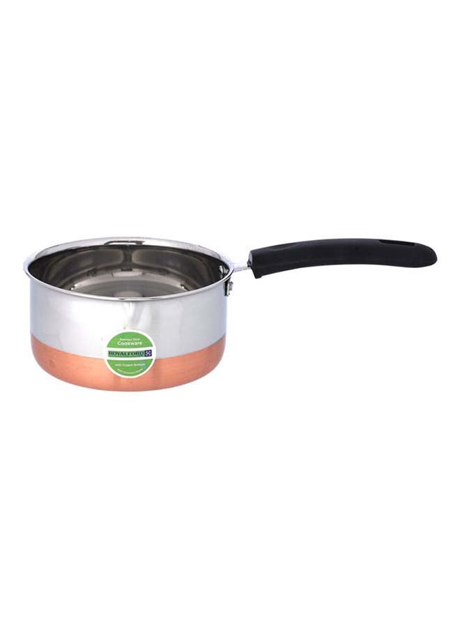 Royalford Copper Bottom Stainless Steel Saucepan Copper and Stainless Steel 17cm - Image 1