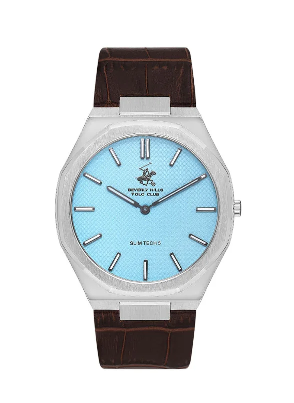 BEVERLY HILLS POLO CLUB Beverly Hills Polo Club BP3607X.302 Men Analog Display Watch & Leather Strap Dark Brown