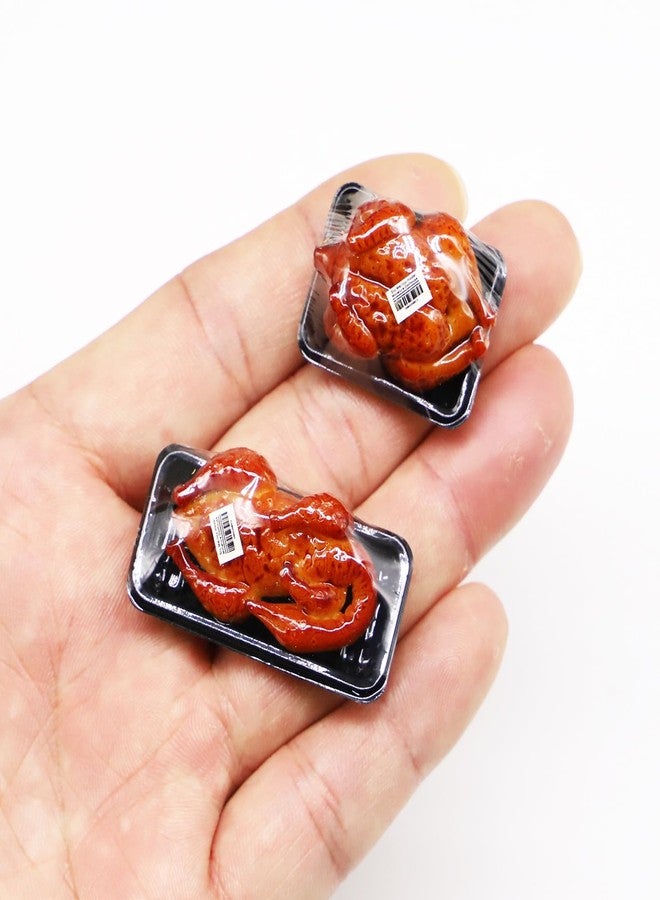 RillyRellow Dollhouse Miniature Roasted Turkey Chicken or Duck, Mini Cooked Chicken, Miniature Christmas Turkey, for Dollhouse Miniature Home Kitchen Accessory (Turkey Chicken) - Image 1