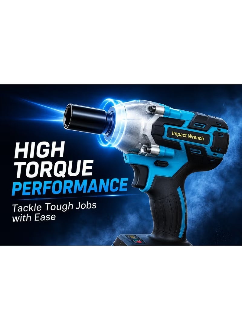 ELTRAZONE 128VF Cordless Impact Wrench Kit, Rechargeable Lithium-Ion Impact Driver with 2 Batteries, Variable Speed Copper Motor, Socket Set, Drill Bits & Carry Case for Automotive & DIY Use - Image 3