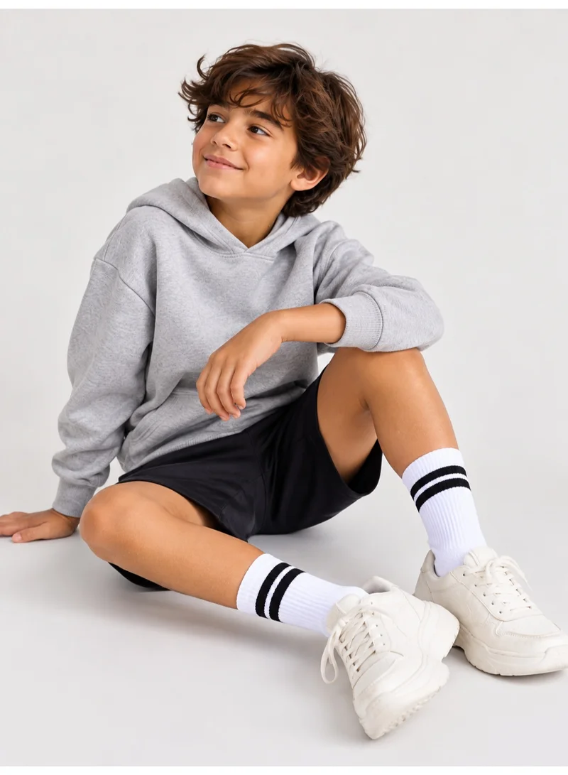 Al Ibrah Boys Striped Crew Socks 3 Pack - Soft Cotton Blend