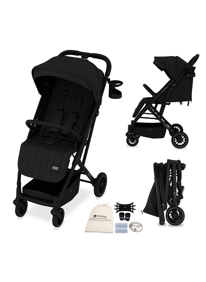 neobreez PENTA Lightweight Travel Baby Toddler Stroller, Trolley Handle Pushchair, Quick Fold And Auto lock, Waterproof UPF 50+ Canopy, Gift Bag, Toy Strap, LED lights, Cup And Phone Holder, 0-3yrs, 15kg, 3yrs Warranty  - Image 1