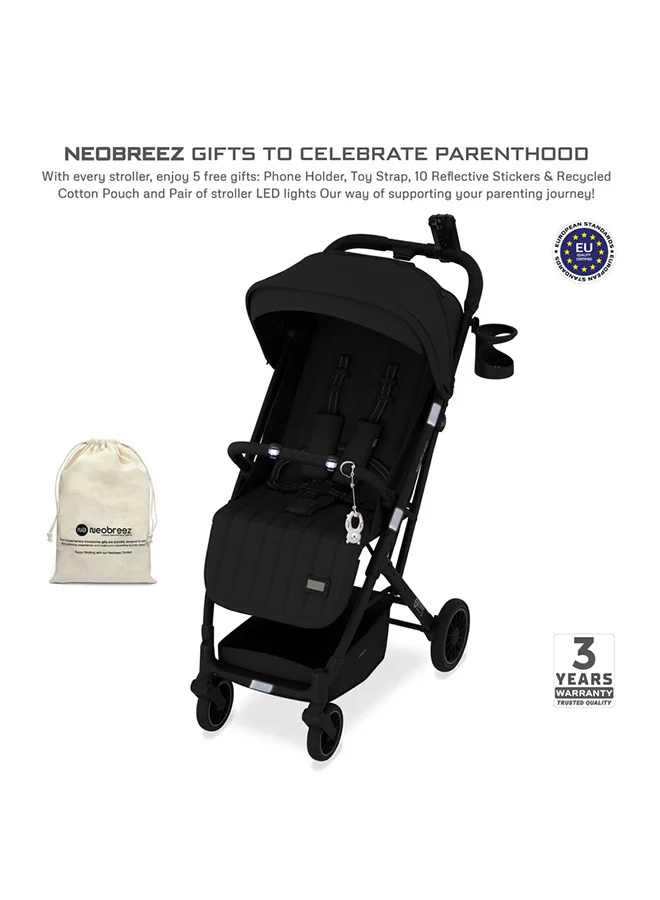 neobreez PENTA Compact Lightweight Travel Toddler Kids Baby Stroller W/Cup Holder,  Baby Trolley Handle Pushchair,  Quick Fold And Auto lock, Waterproof UPF 50+ Canopy 0-3yrs, 15kg,  3yrs Warranty