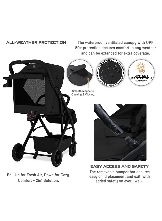 neobreez PENTA Compact Lightweight Travel Toddler Kids Baby Stroller W/Cup Holder,  Baby Trolley Handle Pushchair,  Quick Fold And Auto lock, Waterproof UPF 50+ Canopy 0-3yrs, 15kg,  3yrs Warranty