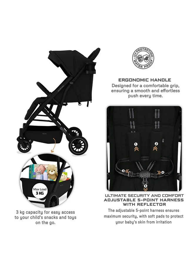 neobreez PENTA Compact Lightweight Travel Toddler Kids Baby Stroller W/Cup Holder,  Baby Trolley Handle Pushchair,  Quick Fold And Auto lock, Waterproof UPF 50+ Canopy 0-3yrs, 15kg,  3yrs Warranty