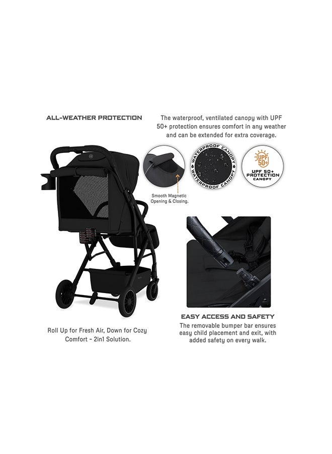 neobreez PENTA Compact Lightweight Travel Toddler Kids Baby Stroller W/Cup Holder,  Baby Trolley Handle Pushchair,  Quick Fold And Auto lock, Waterproof UPF 50+ Canopy 0-3yrs, 15kg,  3yrs Warranty - Image 5