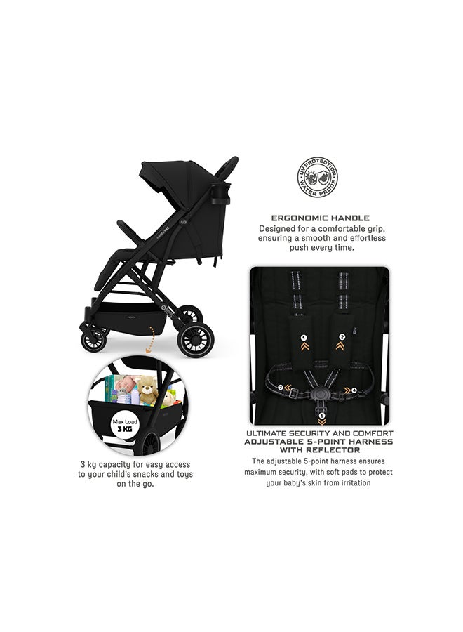 neobreez PENTA Compact Lightweight Travel Toddler Kids Baby Stroller W/Cup Holder,  Baby Trolley Handle Pushchair,  Quick Fold And Auto lock, Waterproof UPF 50+ Canopy 0-3yrs, 15kg,  3yrs Warranty - Image 3