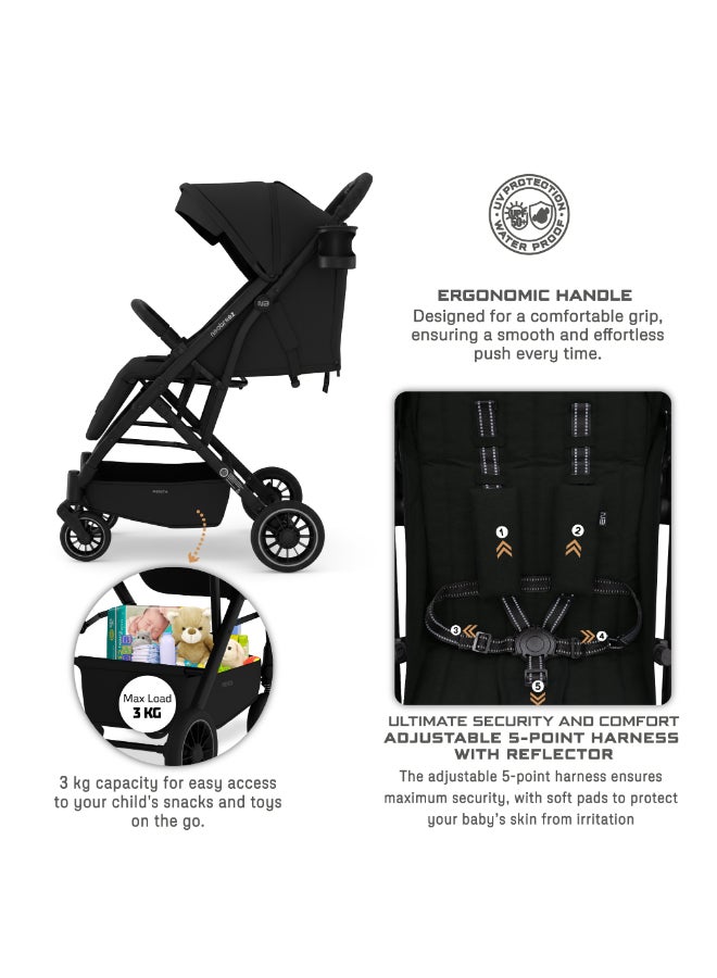 neobreez PENTA Compact Lightweight Travel Toddler Kids Baby Stroller W/Cup Holder,  Baby Trolley Handle Pushchair,  Quick Fold And Auto lock, Waterproof UPF 50+ Canopy 0-3yrs, 15kg,  3yrs Warranty - Image 3