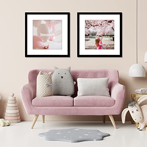 THREELOVE 22x22 Frame Black, Display Picture 18x18 with mat or 22x22 Without mat, Photo Poster Picture Frame Wall Mounting Home Decor, 3 PCS - Image 2