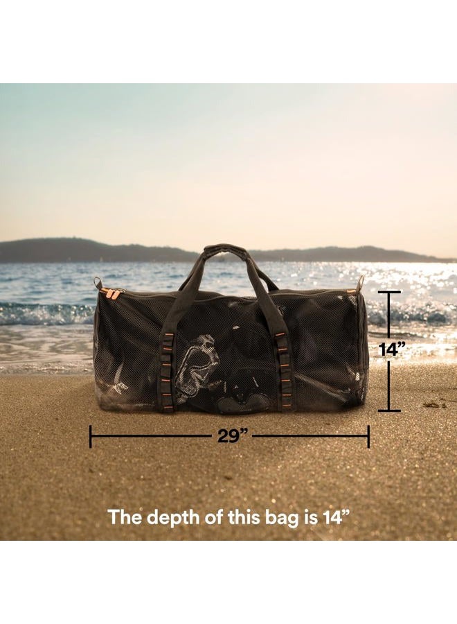 Fitdom Extra Large Mesh Duffle Bag for Scuba Dive or Snorkel Equipment. Best for Water Sports & Beach Activities like Swimming, Diving & Snorkeling. Perfect for Travel, Storage Swim Gym Gears & Balls - Image 5