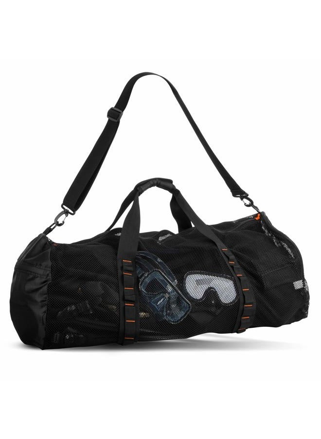 Fitdom Extra Large Mesh Duffle Bag for Scuba Dive or Snorkel Equipment. Best for Water Sports & Beach Activities like Swimming, Diving & Snorkeling. Perfect for Travel, Storage Swim Gym Gears & Balls - Image 1