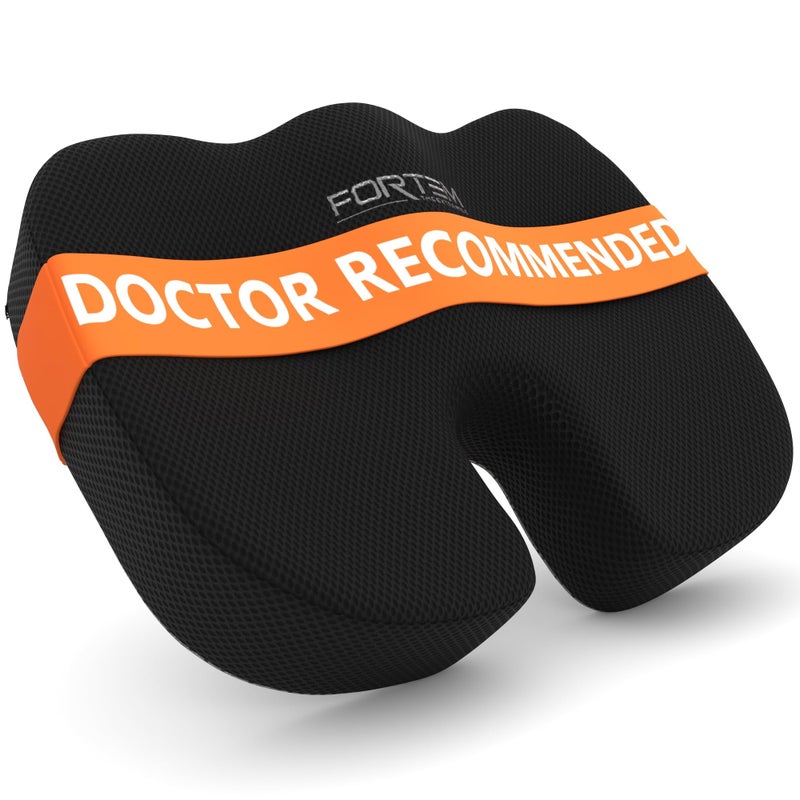 FORTEM Seat Cushion, Office Chair Cushion, Desk Chair Memory Foam, Sciatica Coccyx Tailbone Pain Relief, Pressure Relief, Sitting Pad, Gaming Sitting Pillow, Washable Cover, Non Slip - Image 1
