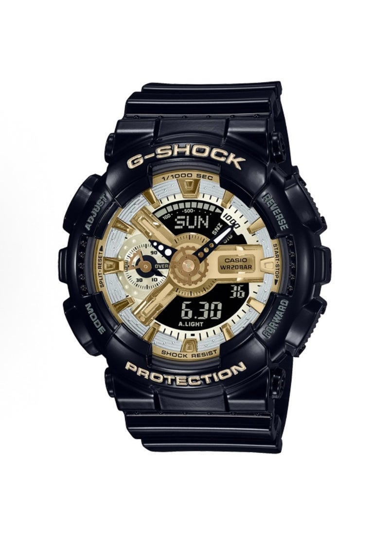 CASIO - CASIO Sports Waterproof and Shockproof Watch GA-110 Black Gold - Image 1