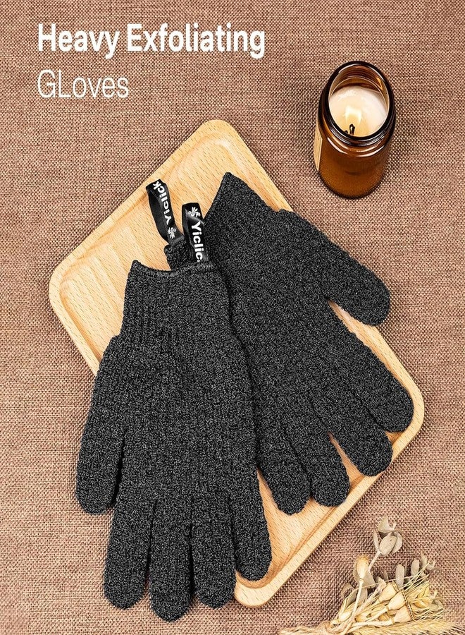 Yiclick Heavy Exfoliating Gloves, Exfoliating Body Scrubber for Bath Shower Exfoliation, Body Scrub Exfoliator for Dead Skin Remover, Exfoliate Sponge Loofah Washcloth Mitt Men Women - Image 2