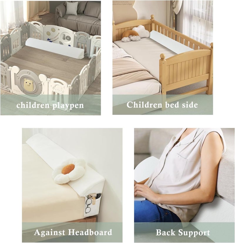 Voctriam Bed Wedge Gap Filler Full (54"x 8"x 6") Wedge Pillow for Headboard Gap 0-8" Mattress Gap Filler Pillow to Fill The Gap Between Mattress and Wall with 2 Side Large Pockets - Image 5