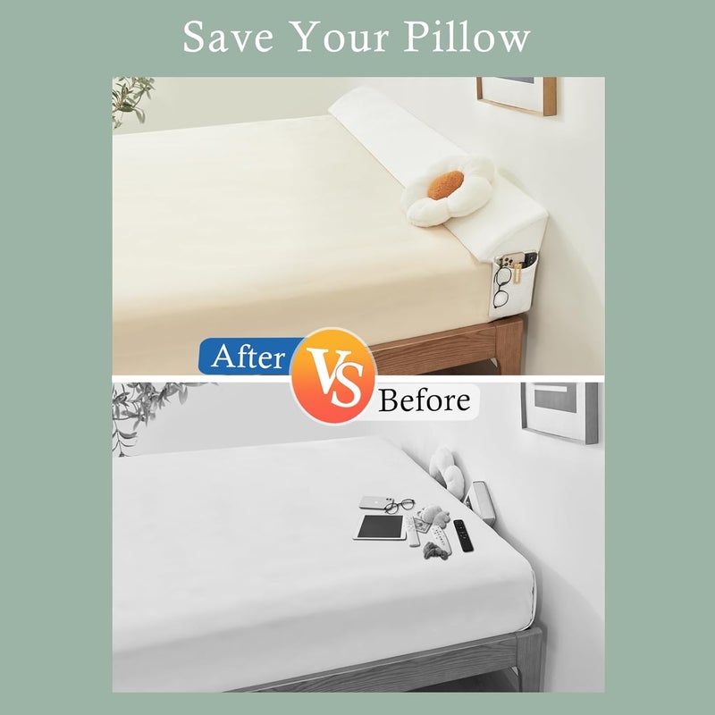 Voctriam Bed Wedge Gap Filler Full (54"x 8"x 6") Wedge Pillow for Headboard Gap 0-8" Mattress Gap Filler Pillow to Fill The Gap Between Mattress and Wall with 2 Side Large Pockets - Image 2