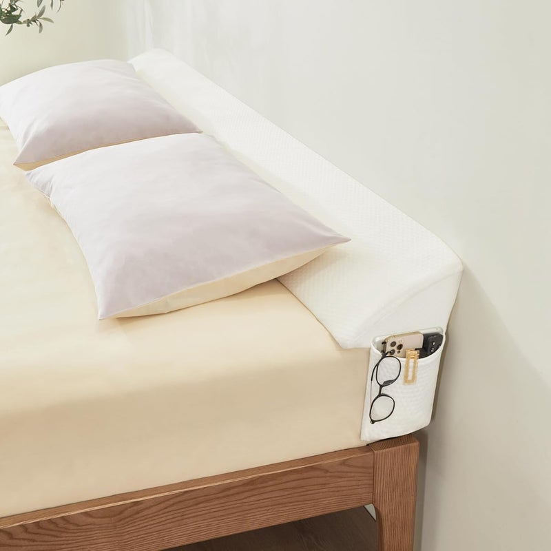Voctriam Bed Wedge Gap Filler Full (54"x 8"x 6") Wedge Pillow for Headboard Gap 0-8" Mattress Gap Filler Pillow to Fill The Gap Between Mattress and Wall with 2 Side Large Pockets - Image 1