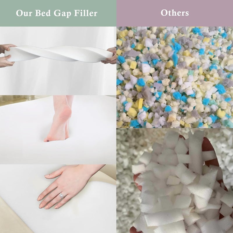 Voctriam Bed Wedge Gap Filler Full (54"x 8"x 6") Wedge Pillow for Headboard Gap 0-8" Mattress Gap Filler Pillow to Fill The Gap Between Mattress and Wall with 2 Side Large Pockets - Image 4