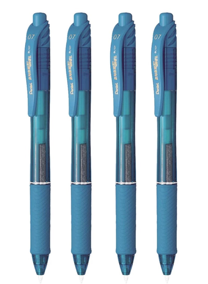 Pentel قلم حبر جل إنرجيل 4 قطع 0.7 مم حبر أزرق سماوي - Image 1