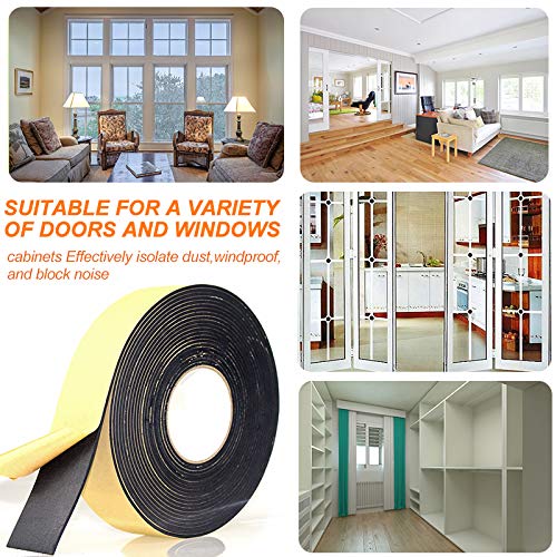 Papillon Foam Insulation Tape Adhesive, Seal, Doors, Weatherstrip, Waterproof, Plumbing, HVAC, Windows, Pipes, Cooling, Air Conditioning, Weather Stripping, Craft Tape (66 Ft x 1/8" x 2") - Image 5