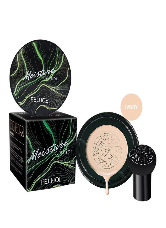 EELHOE Mushroom Head Air Cushion BB Cream,Facial Concealer,Brightening And Moisturizing Natural Nude Makeup Foundation (Ivory)  - Image 1