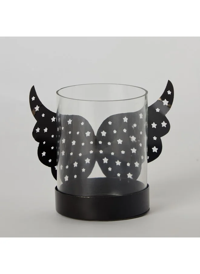 Home Box Calot Metal Votive with Glass Candleholder- 14x8x11 cm 8 x 11 x 14 cm