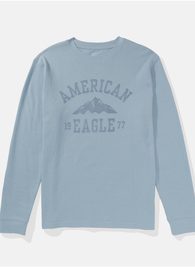 American Eagle AE Long-Sleeve Logo Graphic Thermal T-Shirt  - Image 3