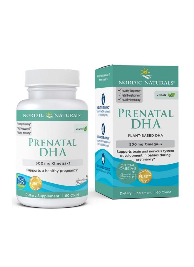 NORDIC NATURALS - Vegan Prenatal Dha Unflavored 60 Soft Gels 500 Mg Plantbased Dha Supports Brain Development In Babies & Healthy Pregnancy Nongmo 30 Servings - Image 1
