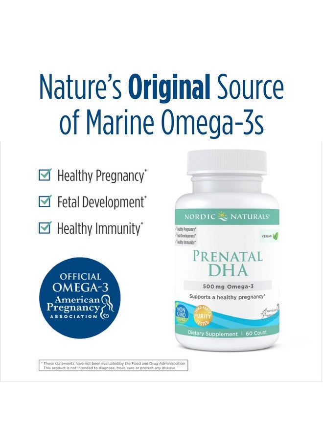 NORDIC NATURALS - Vegan Prenatal Dha Unflavored 60 Soft Gels 500 Mg Plantbased Dha Supports Brain Development In Babies & Healthy Pregnancy Nongmo 30 Servings - Image 1