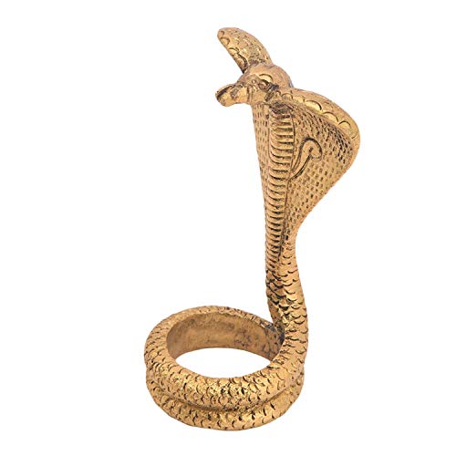 Aone India Brass Shiva Lingam Snake Idol, 4 X 2 X 1.5 Inches, Gold, 1 Piece - Image 2