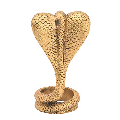 Aone India Brass Shiva Lingam Snake Idol, 4 X 2 X 1.5 Inches, Gold, 1 Piece - Image 3