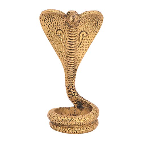 Aone India Brass Shiva Lingam Snake Idol, 4 X 2 X 1.5 Inches, Gold, 1 Piece - Image 1
