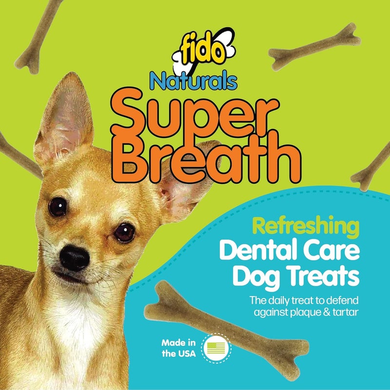 FIDO NATURALS Super Breath Dental Care Bones for Dogs - 21 Treats/Pack (3 Pack) - Dog Dental Treats for Small Dogs, Made in USA, Dog Dental Chews Help Reduce Plaque, Tartar Buildup & Freshens Breath - Image 2