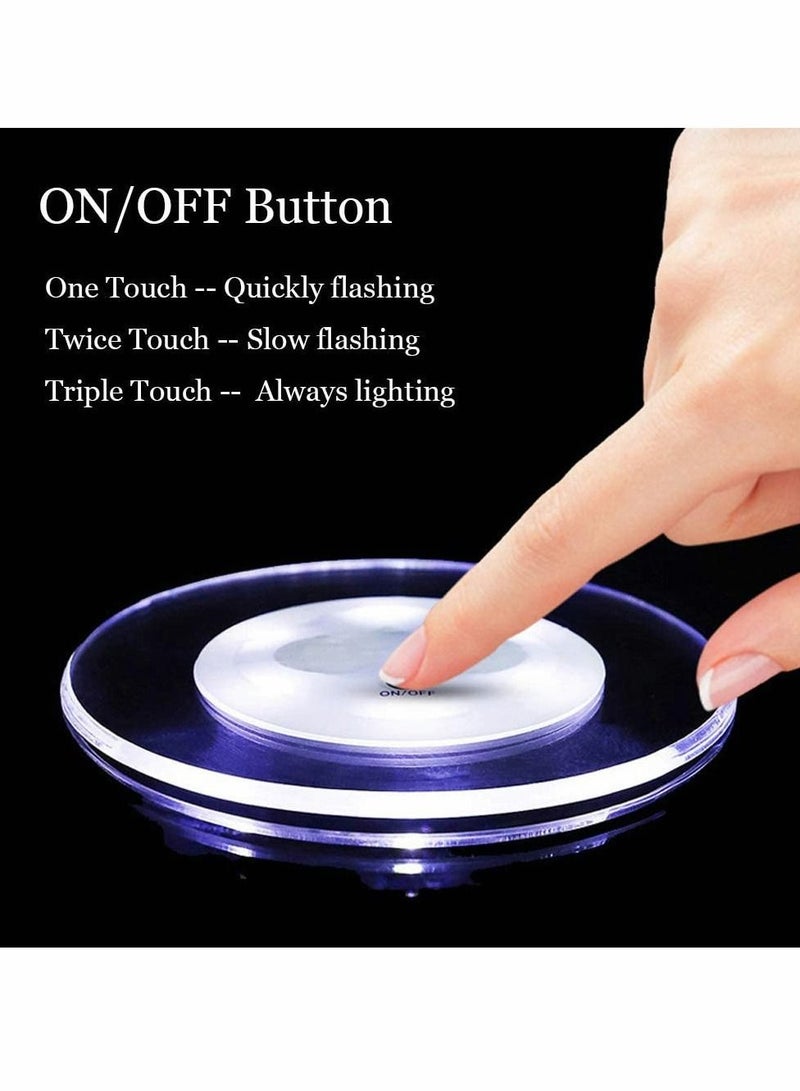 NIBEMINENT LED Coasters for Drinks,Ultra-Thin Luminous Coaster Drinks Coaster, Non-Slip & Waterproof Transparent Dinning room Beverage Parties Weddings-3PCS - Image 5